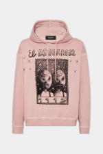 Best Fade Relax Fit Mask Print Hoodie DSQUARED2