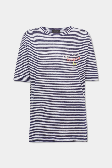 Breezy Fit Striped Dsquared T-Shirt