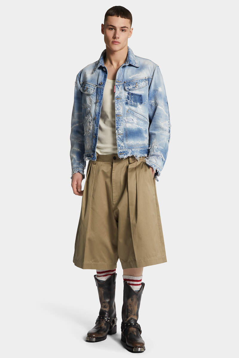 Chic-Cotton-Shorts.webp Dsquared2 Chic Cotton Shorts Khaki