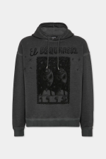 DSQUARED2 Black Relax Fit Mask Print Hoodie