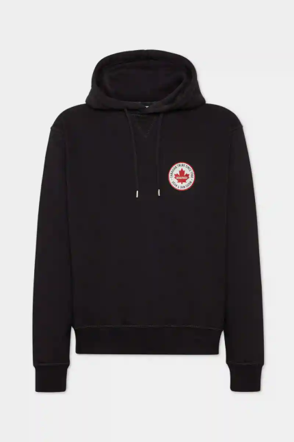 Logo Patch DSQUARED2 Black Hoodie