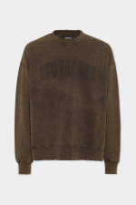 Loose Fit Raw Edge Crewneck Brown