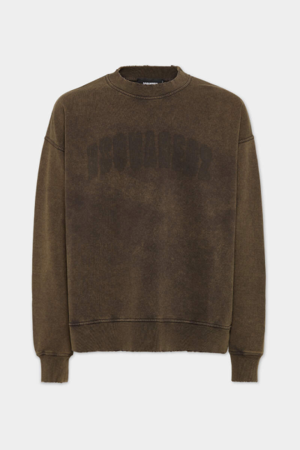 Loose Fit Raw Edge Crewneck Brown