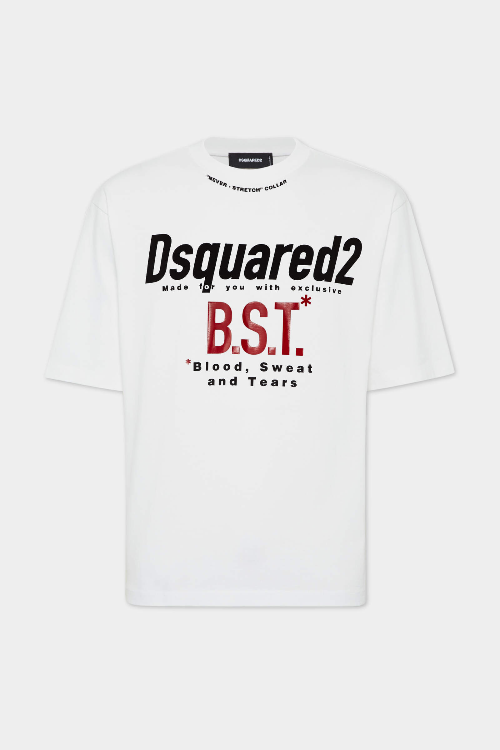 Loose Fit B.S.T White Dsq2 T Shirt Loose Fit B.S.T White Dsq2 T Shirt