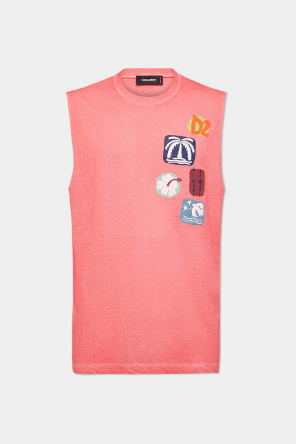 Printed Sleeveless Dsquared2 T Shirt