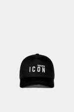 White Icon Baseball Black Cap