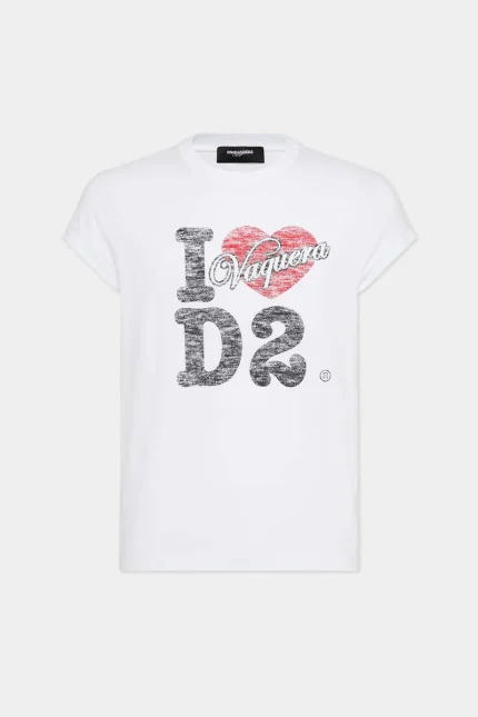 Vaquera x D2 Destroyed Cup Sleeves T-shirt White